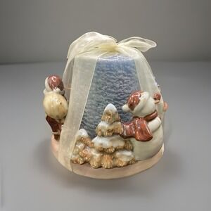 Snowman/Santa Claus Candle Holder w/ Candle‎ -New-No Box-Christmas